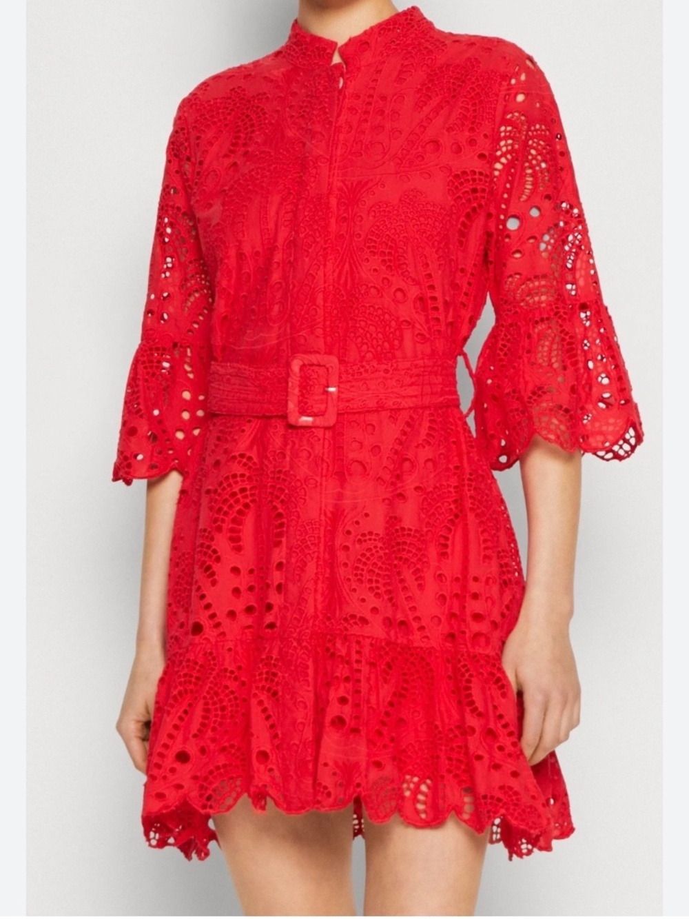 Farm Rio Belted Eyelet Dress XS